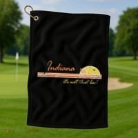 Indiana Its Not That Bad Awesome Retro State Golf Towel thumb 1