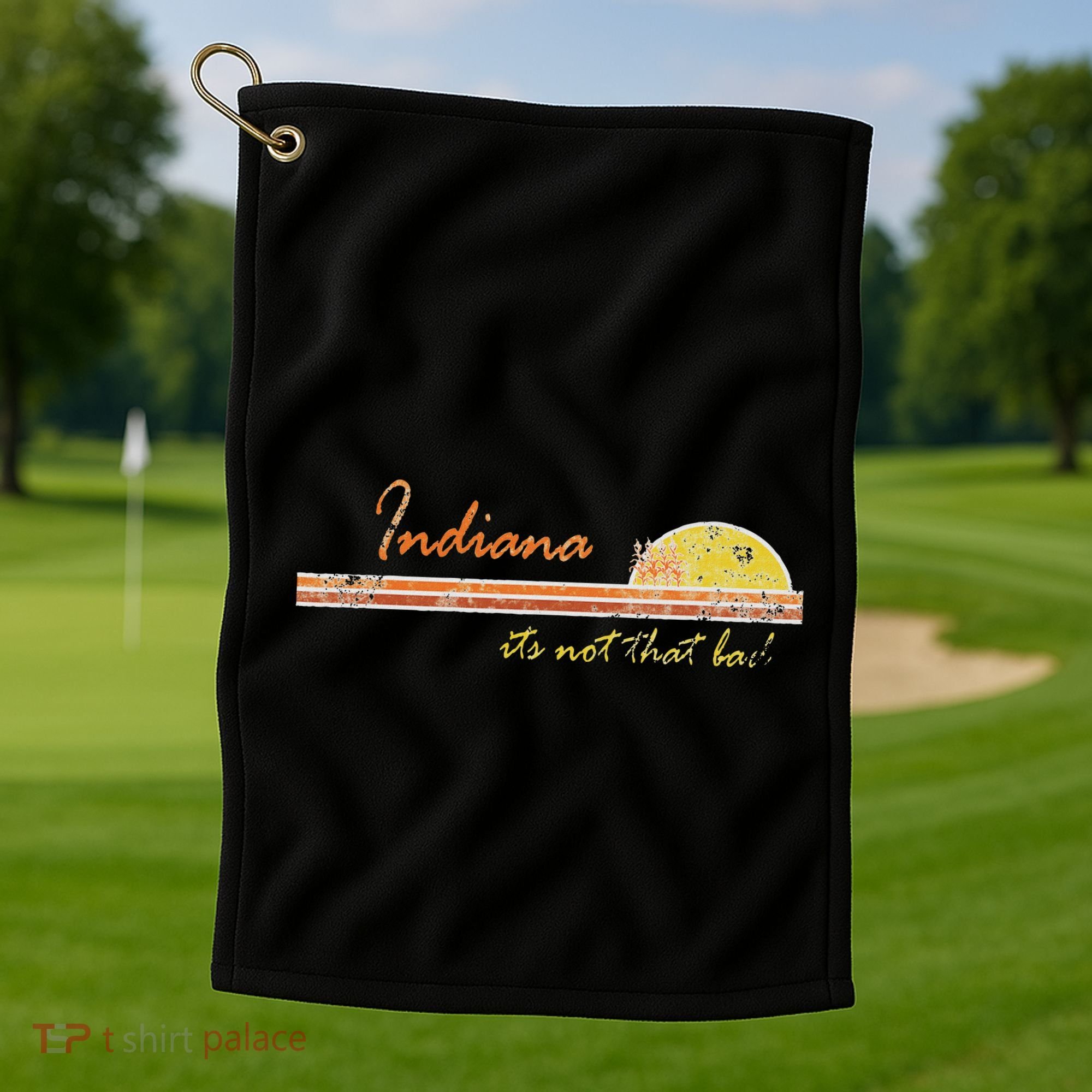 Indiana Its Not That Bad Awesome Retro State Golf Towel