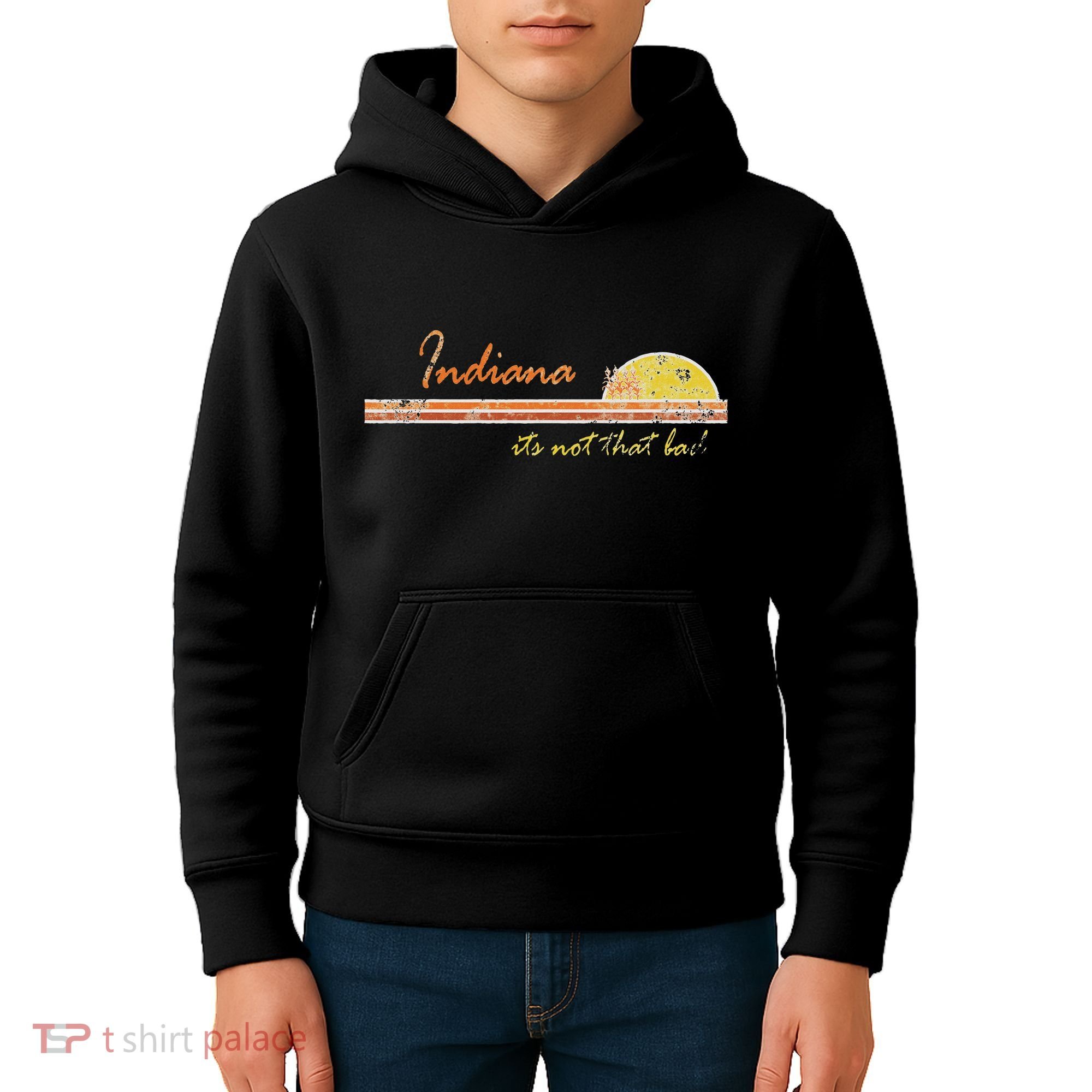 Indiana Its Not That Bad Awesome Retro State Kids Hoodie