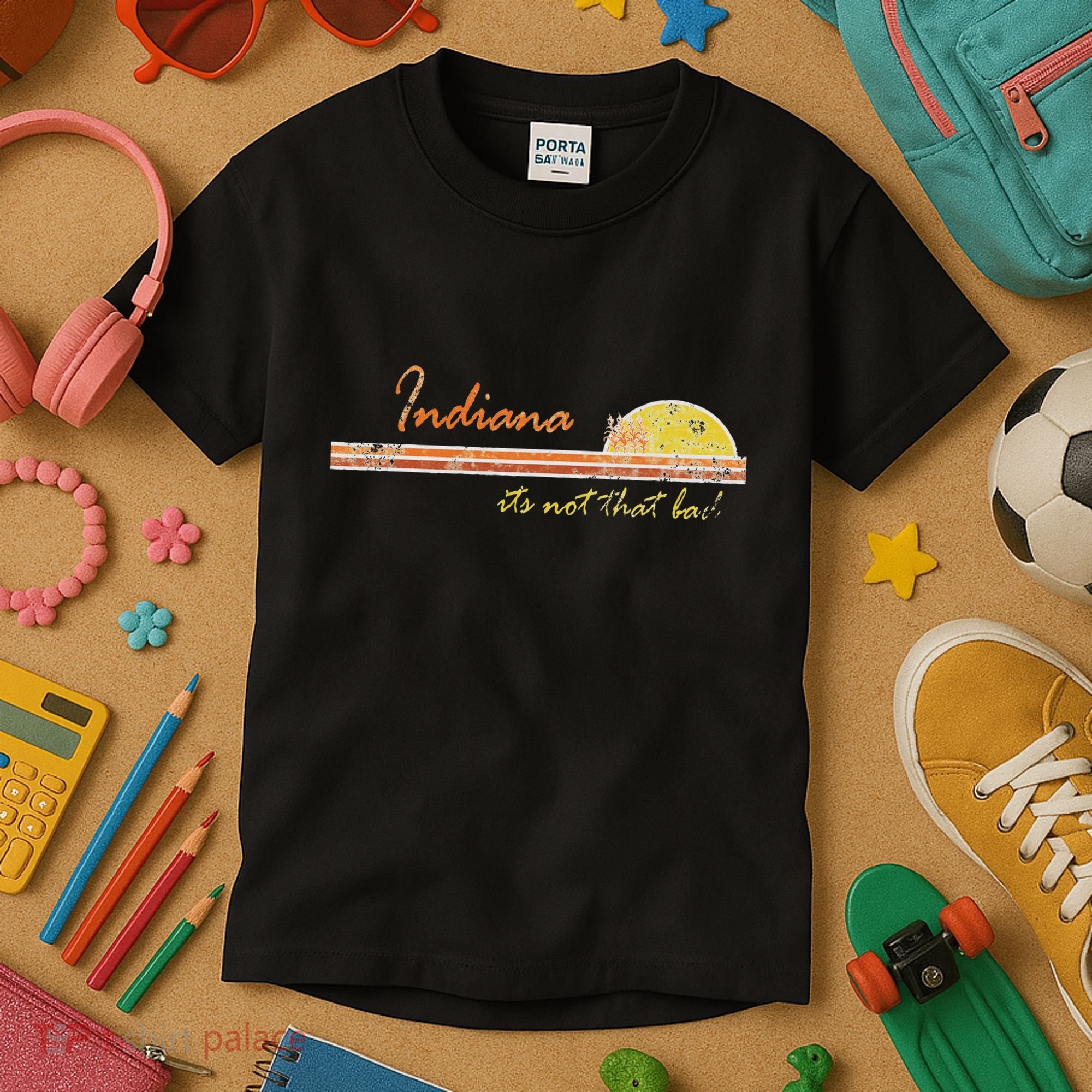 Indiana Its Not That Bad Awesome Retro State Kids T-Shirt