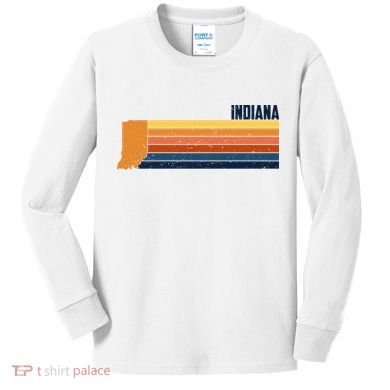 Retro Vintage Indiana Kids Long Sleeve Shirt