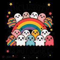 Inclusivity Is Not Scary  Cute Ghost Welcome Here Funny Coffee Mug thumb 5