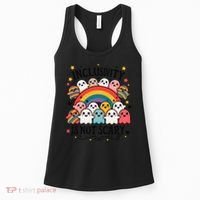 Inclusivity Is Not Scary  Cute Ghost Welcome Here Funny Women's Tank Top thumb 0