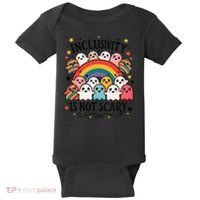 Inclusivity Is Not Scary  Cute Ghost Welcome Here Funny Baby Bodysuit thumb 0