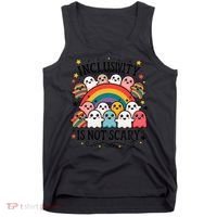 Inclusivity Is Not Scary  Cute Ghost Welcome Here Funny Tank Top thumb 0