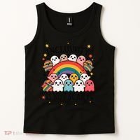 Inclusivity Is Not Scary  Cute Ghost Welcome Here Funny Tank Top thumb 2