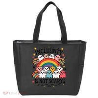 Inclusivity Is Not Scary  Cute Ghost Welcome Here Funny Tote Bag thumb 0