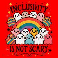 Inclusivity Is Not Scary  Cute Ghost Welcome Here Funny Santa Hat thumb 1