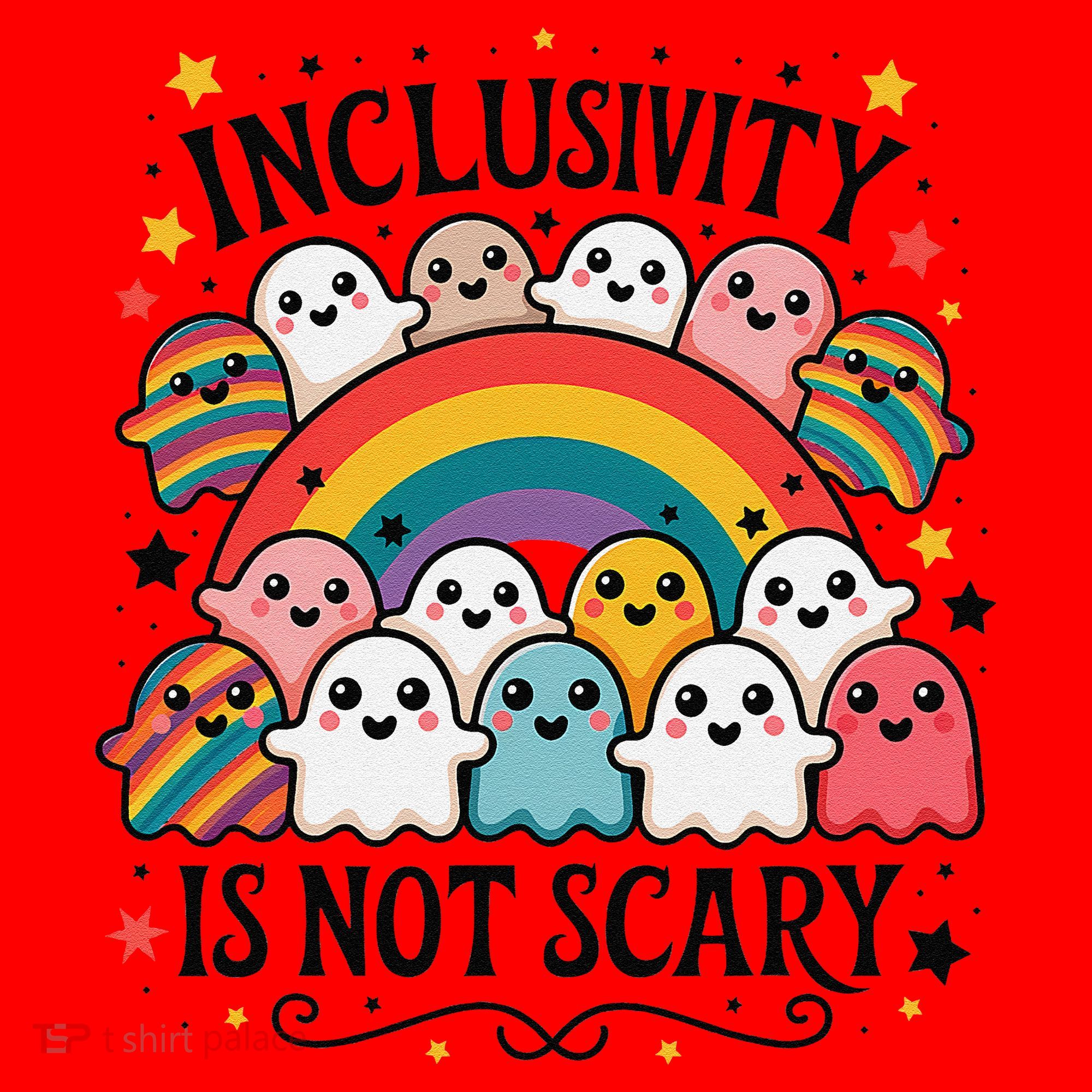 Inclusivity Is Not Scary  Cute Ghost Welcome Here Funny Santa Hat