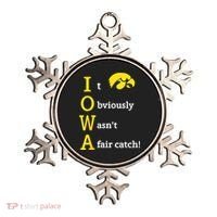 Iowa It Obviously Wasn’T A Fair Catch Ornament thumb 0