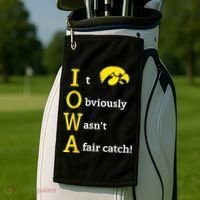 Iowa It Obviously Wasn’T A Fair Catch Golf Towel thumb 2