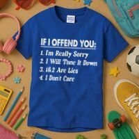 If I Offend You 1 IM Really Sorry 2 I Will Tone It Down Kids T-Shirt thumb 3