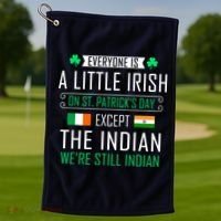 Indian Irish On St Patrick's Day Golf Towel thumb 1