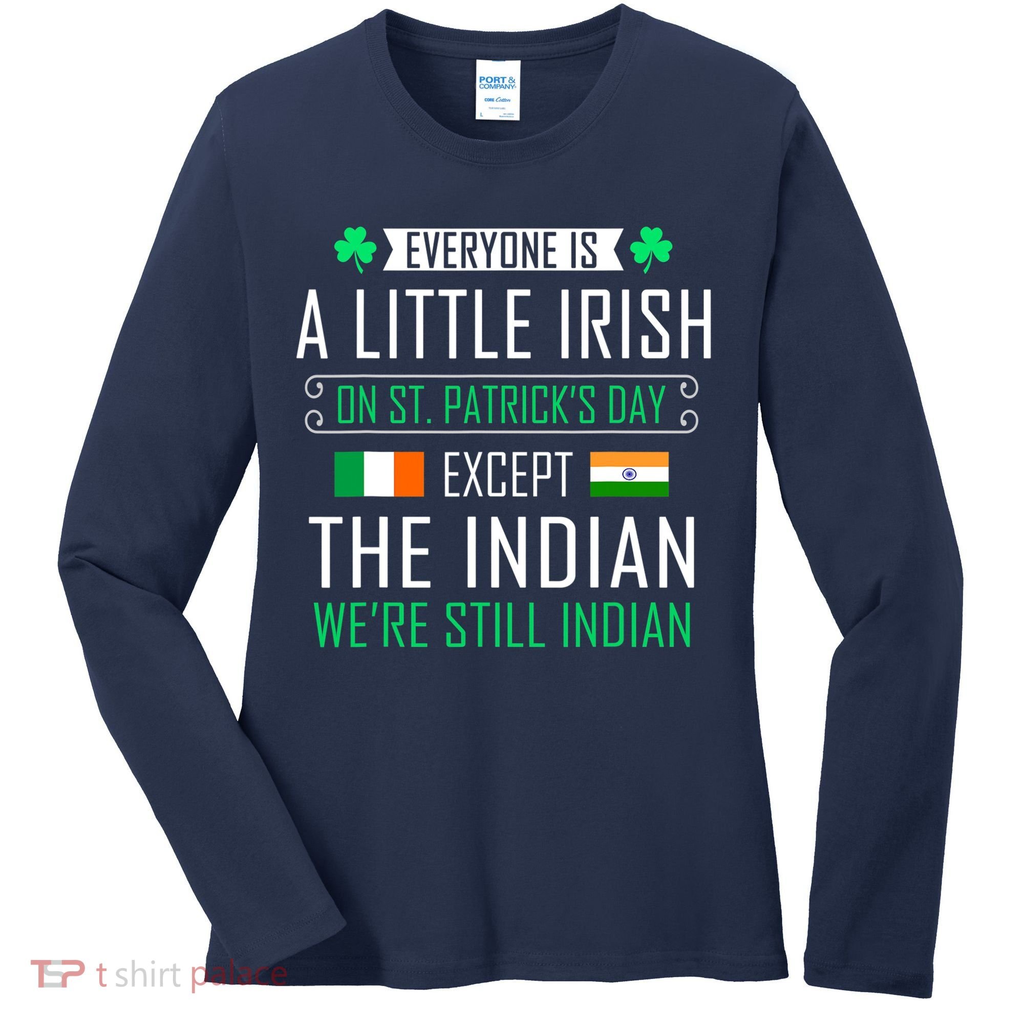 Indian Irish On St Patrick's Day Women's Long Sleeve Shirt
