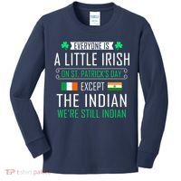 Indian Irish On St Patrick's Day Kids Long Sleeve Shirt thumb 0