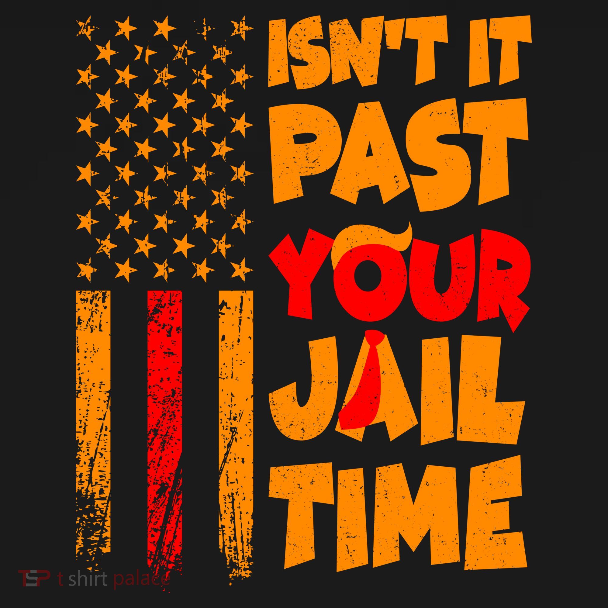 Isnt It Past Your Jail Time Anti Trump Distressed Usa Flag Apron