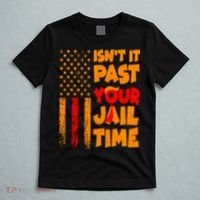 Isnt It Past Your Jail Time Anti Trump Distressed Usa Flag T-Shirt thumb 5