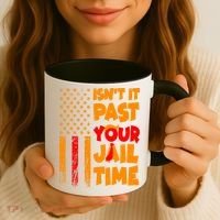 Isnt It Past Your Jail Time Anti Trump Distressed Usa Flag Coffee Mug thumb 3