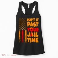 Isnt It Past Your Jail Time Anti Trump Distressed Usa Flag Women's Tank Top thumb 0