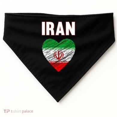 Iran Iranian Persian Pride Heart USA-Made Doggie Bandana