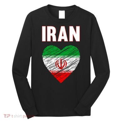 Iran Iranian Persian Pride Heart Long Sleeve Shirt