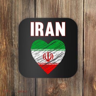 Iran Iranian Persian Pride Heart Coaster