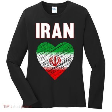 Iran Iranian Persian Pride Heart Women's Long Sleeve Shirt
