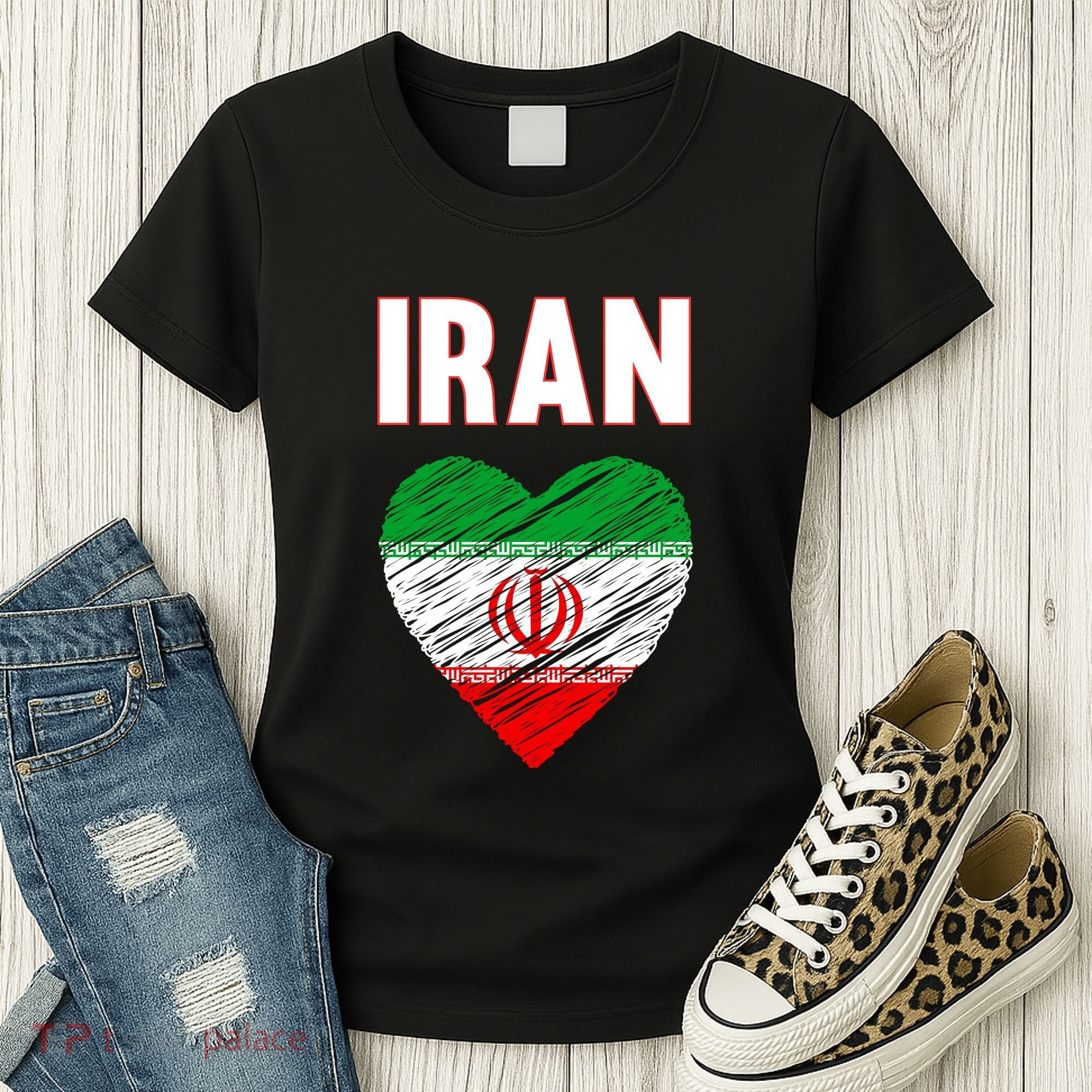 Iran Iranian Persian Pride Heart Women's T-Shirt