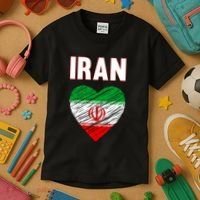 Iran Iranian Persian Pride Heart Kids T-Shirt thumb 3