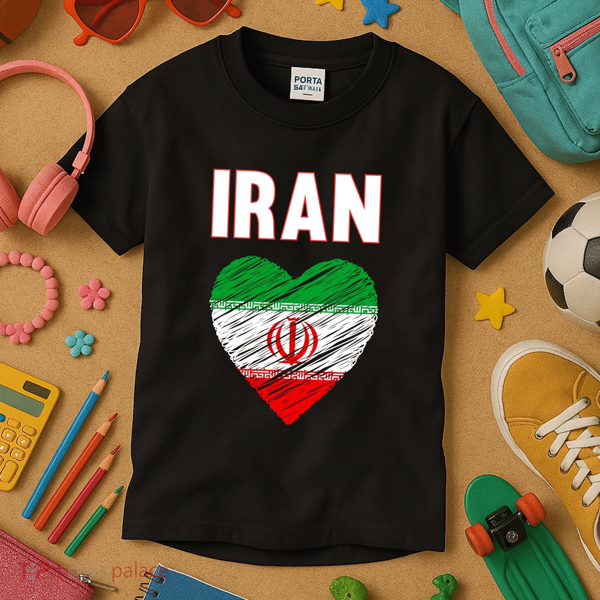 Iran Iranian Persian Pride Heart Kids T-Shirt