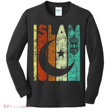 Islam Islamic Religion Allah Muslim Ramadan Arabic Kids Long Sleeve Shirt