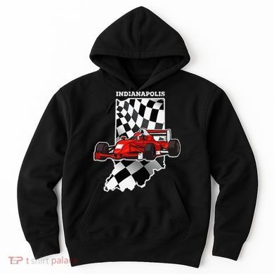 Indianapolis Indycar Racing Map Flag Hoodie