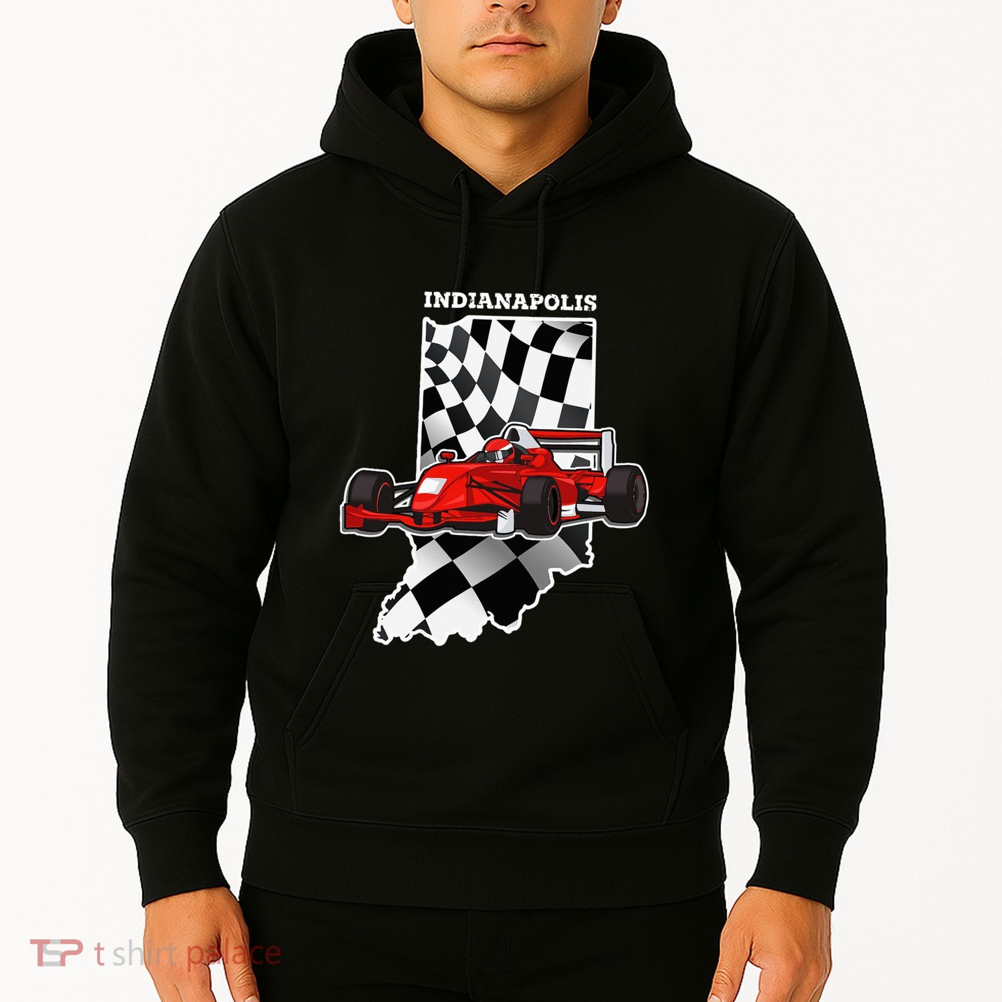 Indianapolis Indycar Racing Map Flag Hoodie