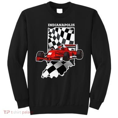 Indianapolis Indycar Racing Map Flag Sweatshirt