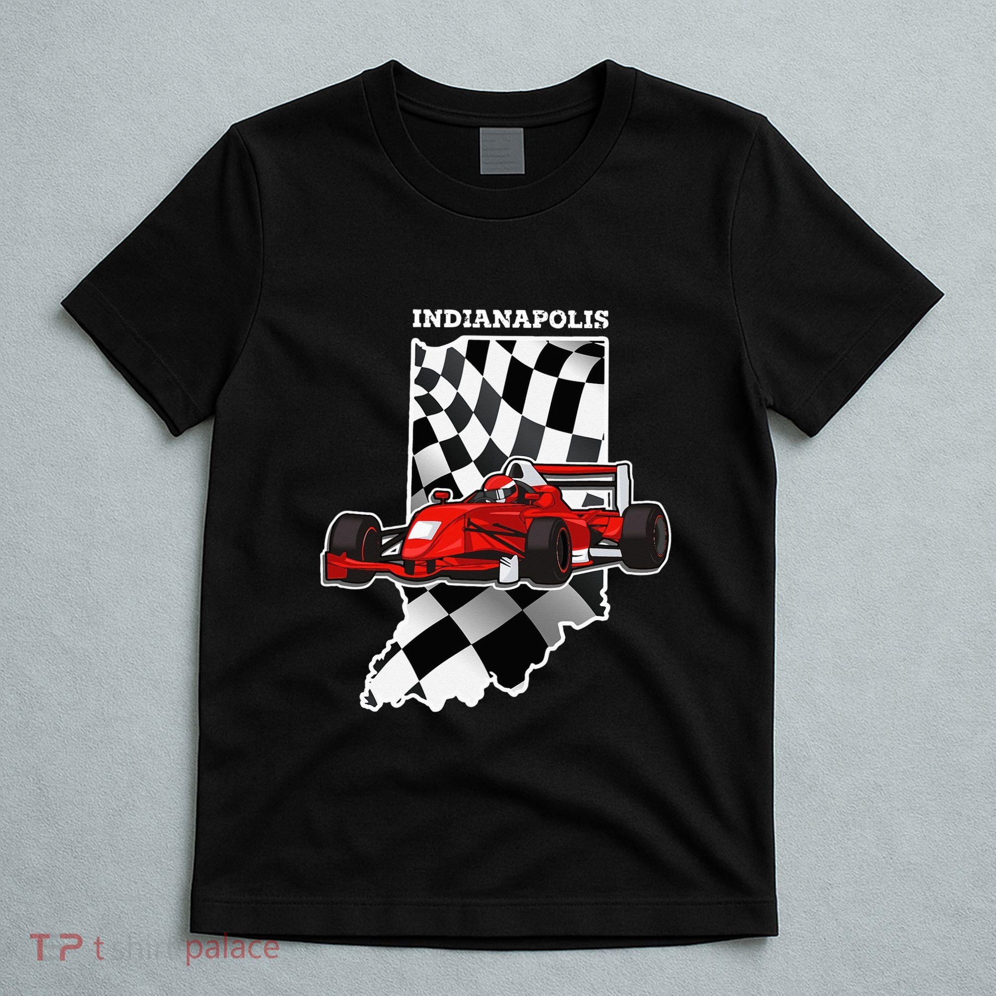 Indianapolis Indycar Racing Map Flag T-Shirt