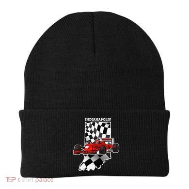 Indianapolis Indycar Racing Map Flag Beanie