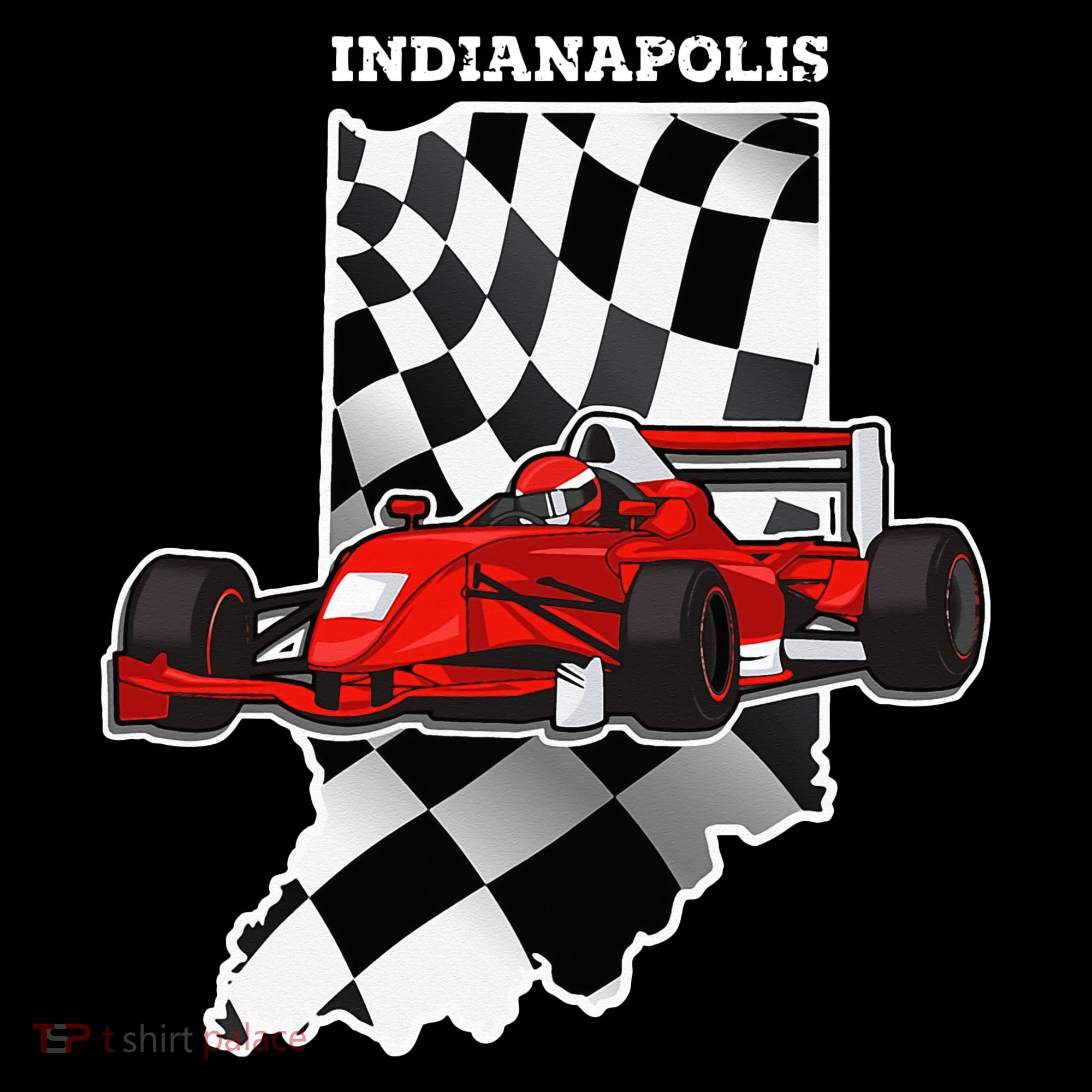 Indianapolis Indycar Racing Map Flag Women's Hoodie
