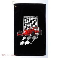 Indianapolis Indycar Racing Map Flag Golf Towel thumb 0