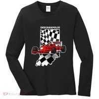 Indianapolis Indycar Racing Map Flag Women's Long Sleeve Shirt thumb 0
