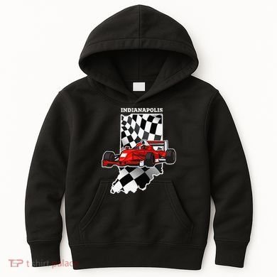 Indianapolis Indycar Racing Map Flag Kids Hoodie