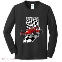 Indianapolis Indycar Racing Map Flag Kids Long Sleeve Shirt thumb 0