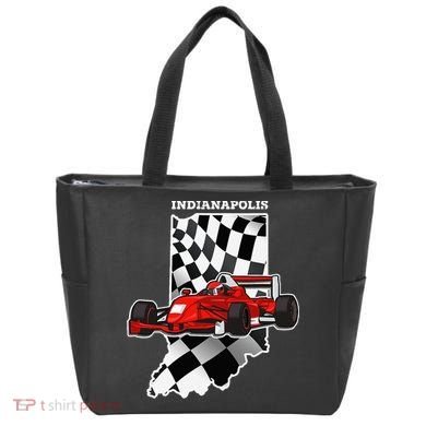 Indianapolis Indycar Racing Map Flag Tote Bag