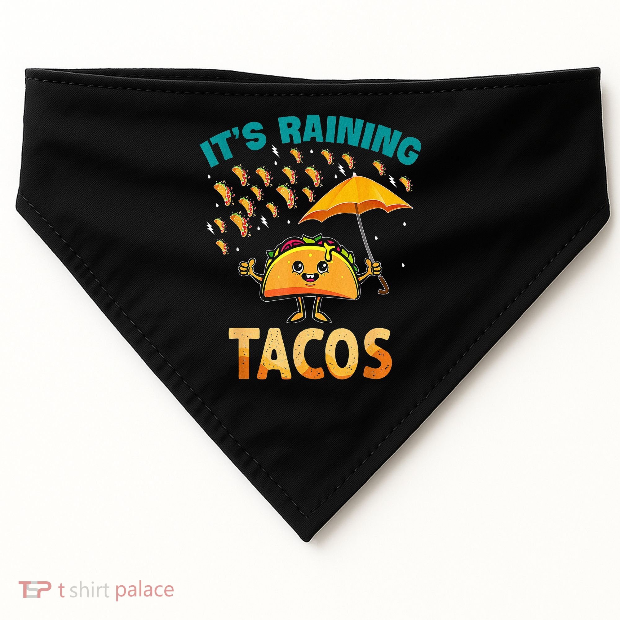 It Is Raining Tacos Funny Taco Kids USA-Made Doggie Bandana