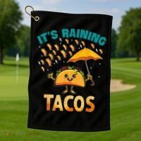 It Is Raining Tacos Funny Taco Kids Golf Towel thumb 1