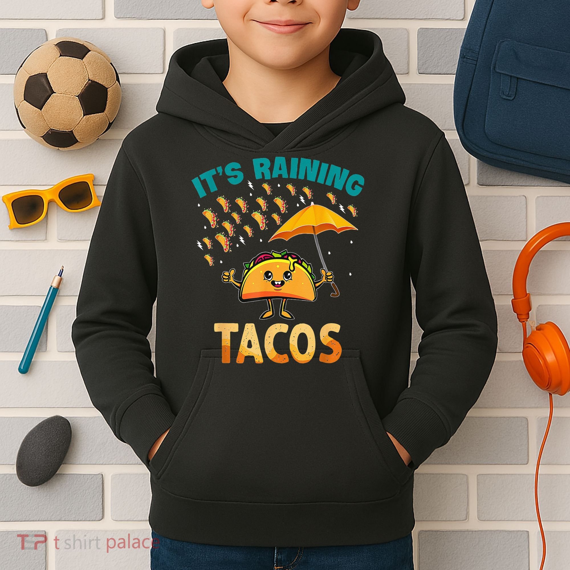 It Is Raining Tacos Funny Taco Kids Kids Hoodie