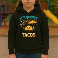 It Is Raining Tacos Funny Taco Kids Kids Hoodie thumb 3