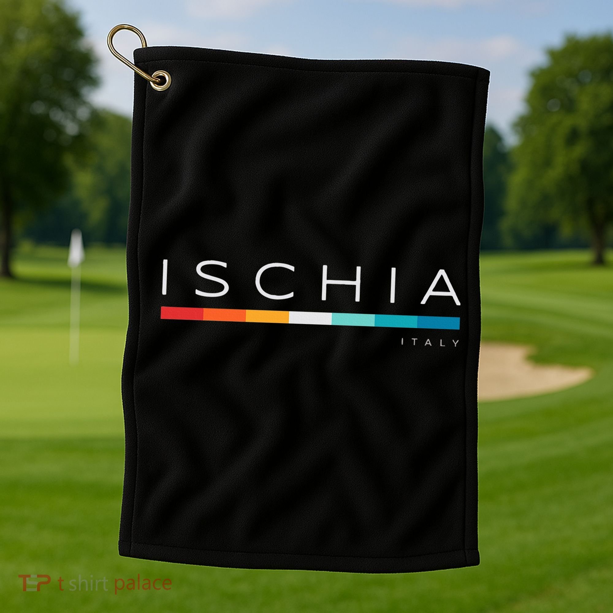 Ischia Italy Retro Golf Towel