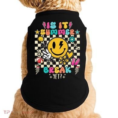 Is It Summer Break Yet Teacher Groovy Doggie Tank