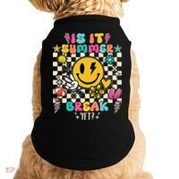 Is It Summer Break Yet Teacher Groovy Doggie Tank thumb 0