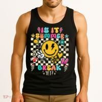 Is It Summer Break Yet Teacher Groovy Tank Top thumb 3
